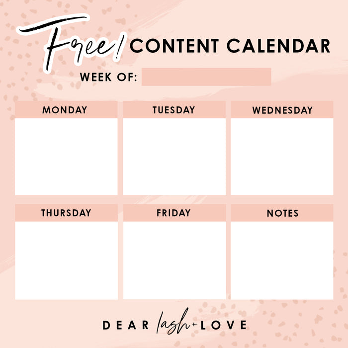FREE! Content Calendar