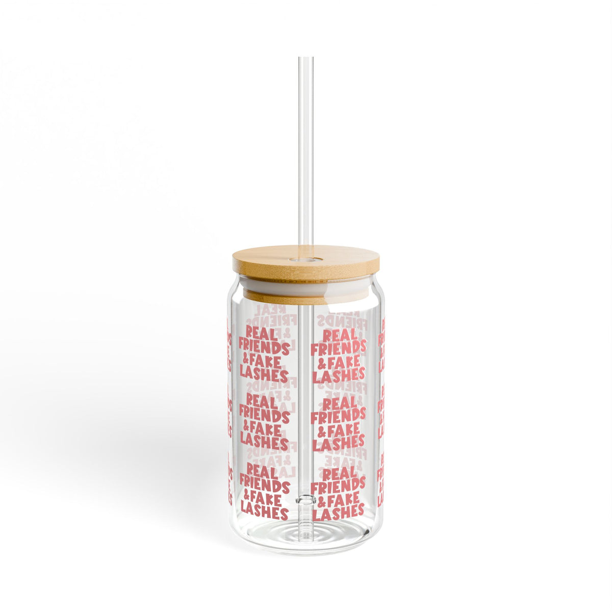 Real Friends Fake Lashes Sipper Glass, 16oz