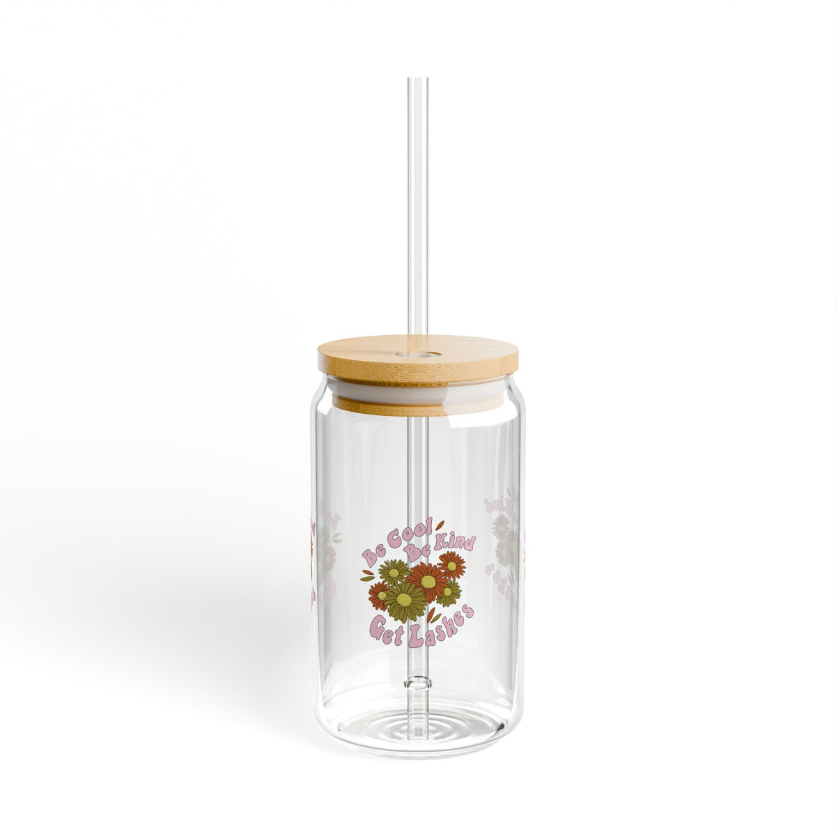 Be Cool Be Kind Get Lashes Sipper Glass, 16oz